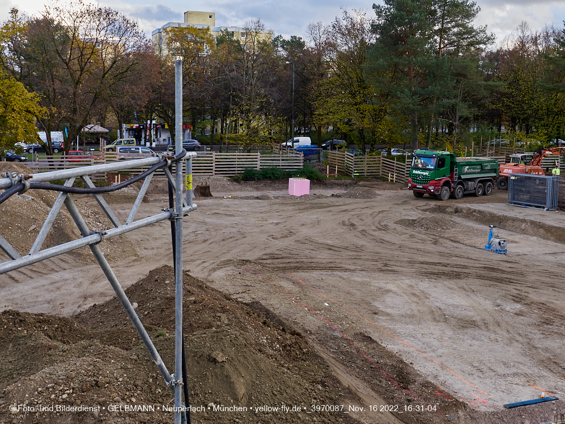 16.11.2022 - Baustelle an der Quiddestraße Haus für Kinder in Neuperlach